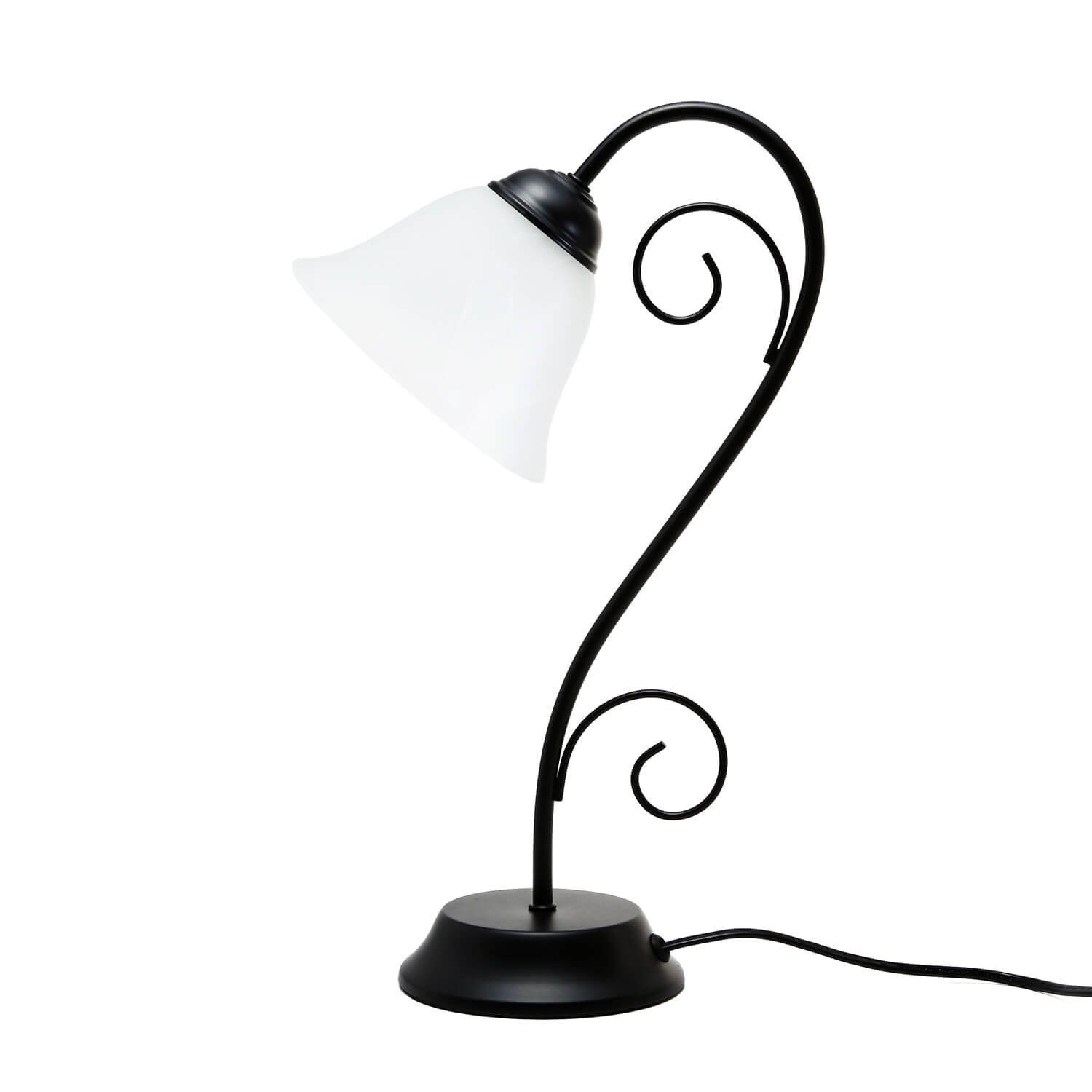 Licht-Erlebnisse Nachttischlampe ATHEN, Lampe Landhausstil Tischlampe Leuchtmittel, 43cm Alabaster im rustikal Glas ohne Schwarz
