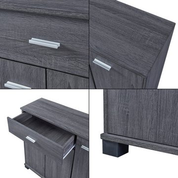 en.casa Sideboard, »Bobeck« 72x80x28cm Dunkelgrau