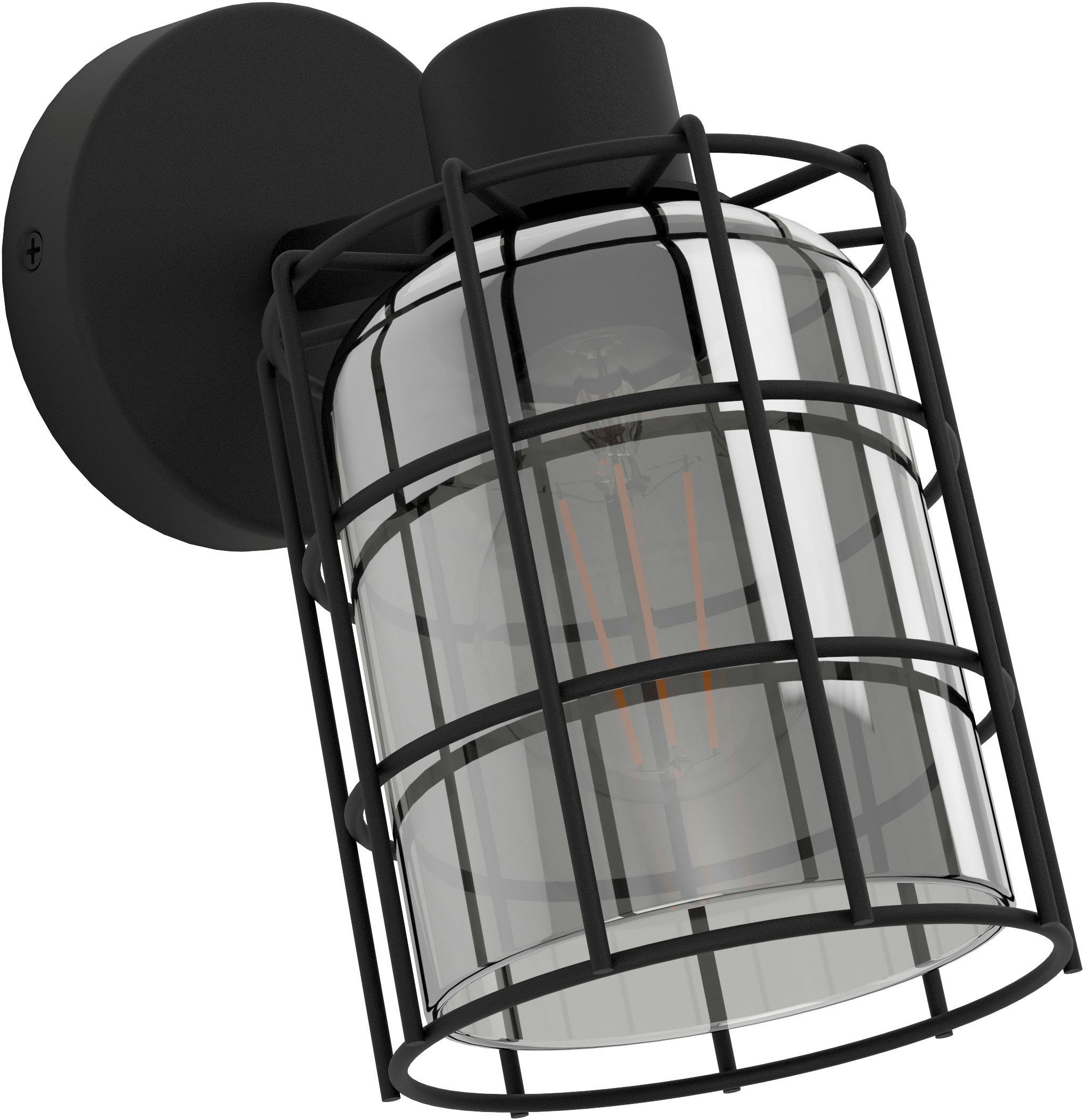 Leuchtmittel E27 wechselbar, in - exkl. - schwarz Stahl Deckenspot EGLO ohne CONSACA, Deckenspot 28W aus Leuchtmittel,