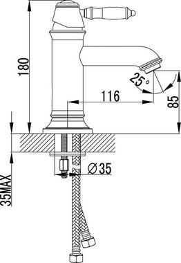 aquaSu Waschtischarmatur Rina Einhebelmischer, Wasserspar-Mischdüse, Hochdruck, Schwarz, 795784