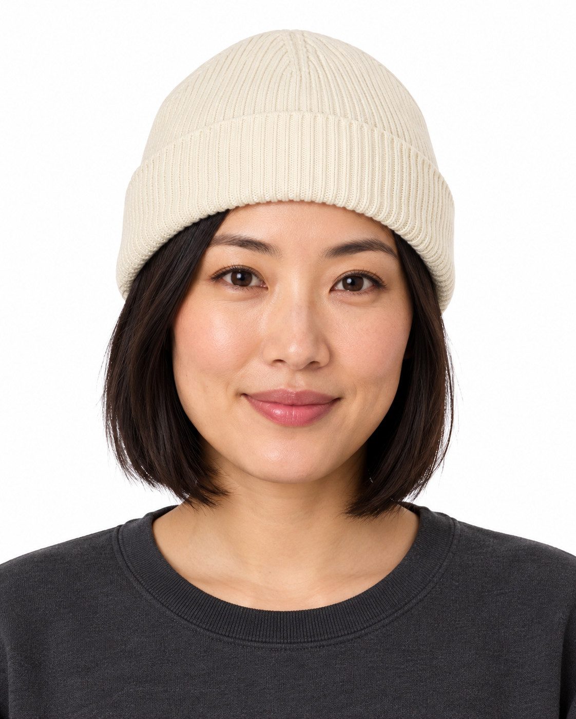 Sitztgut Beanie Unisex Fischer-Mütze aus Baumwollmix mit Umschlag 2x2-Rippstrick mit doppeltem Umschlag, Einheitsgröße