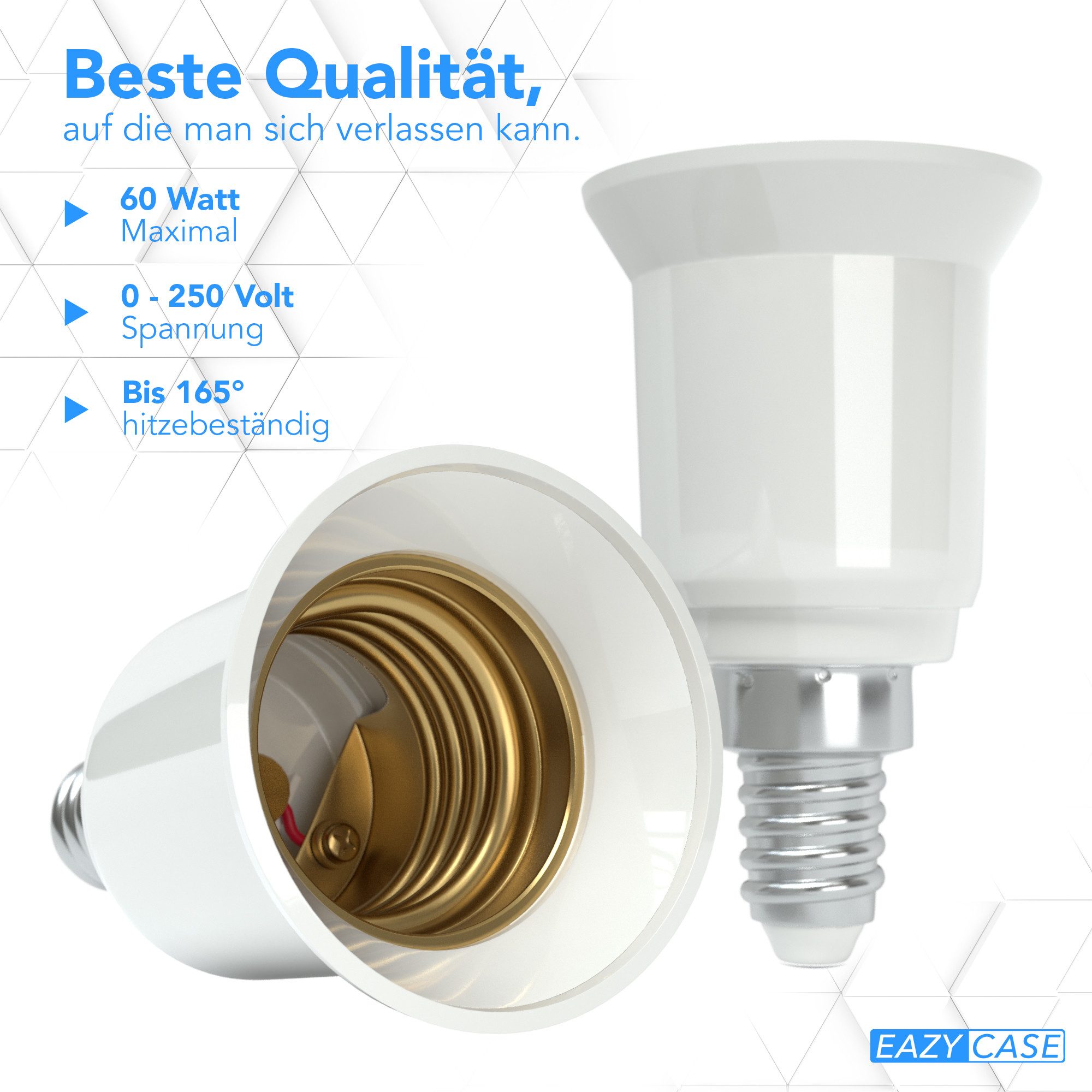 EAZY CASE Lampenfassung Lampensockel Sets E14 auf E27 Adapter Fassung Lampe Stecker Glühbirne, (Spar-Set), Lampenadapter E14 zu E27 Adapter Lampen LED Halogen Energiesparlampen