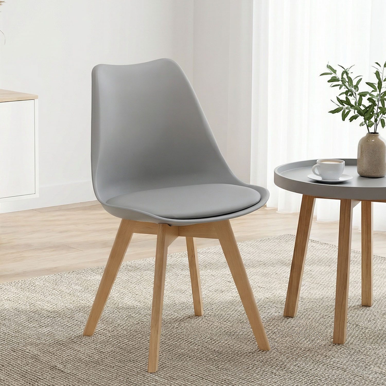 Homestyle4u Esszimmerstuhl Küchenstuhl Esstisch Küche Esszimmer Weiß Grau Schwarz (1 St), Skandinavisch, stabil