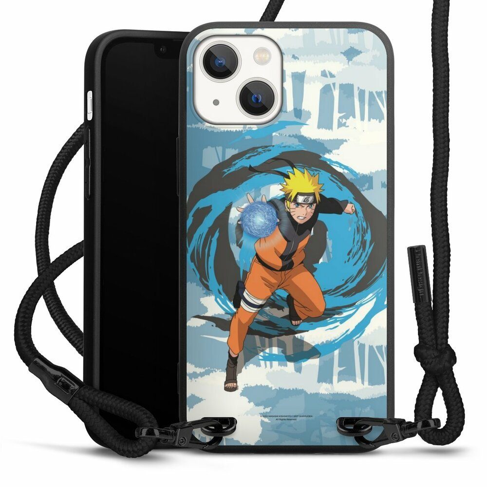 DeinDesign Handyhülle Offizielles Lizenzprodukt Manga Naruto Shippuden Naruto Rasengan, Apple iPhone 13 Mini Premium Handykette Hülle mit Band Cover mit Kette