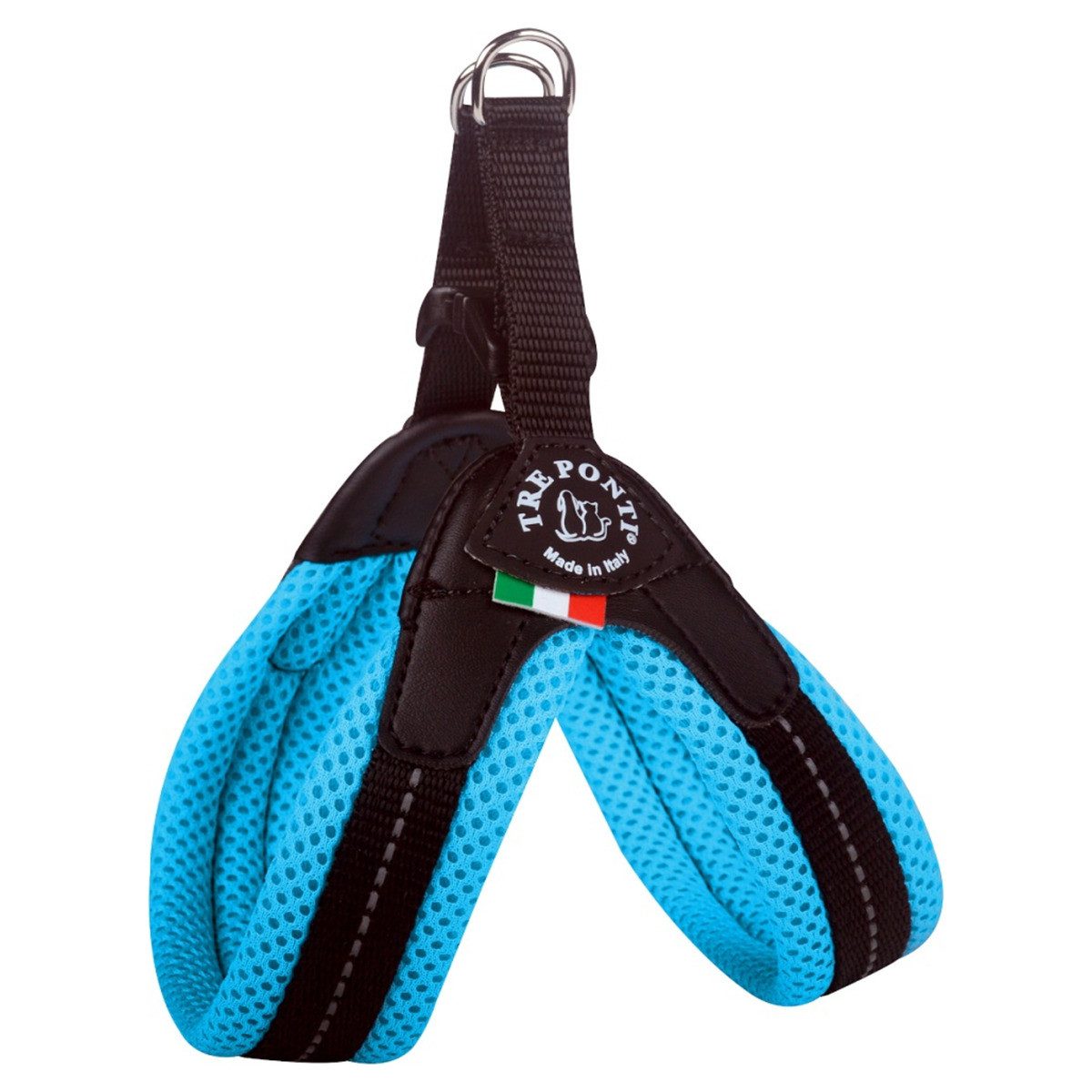 Tre Ponti Hunde-Geschirr TP220 Easy Fit Soft Mesh mit Click-Verschluss hellblau