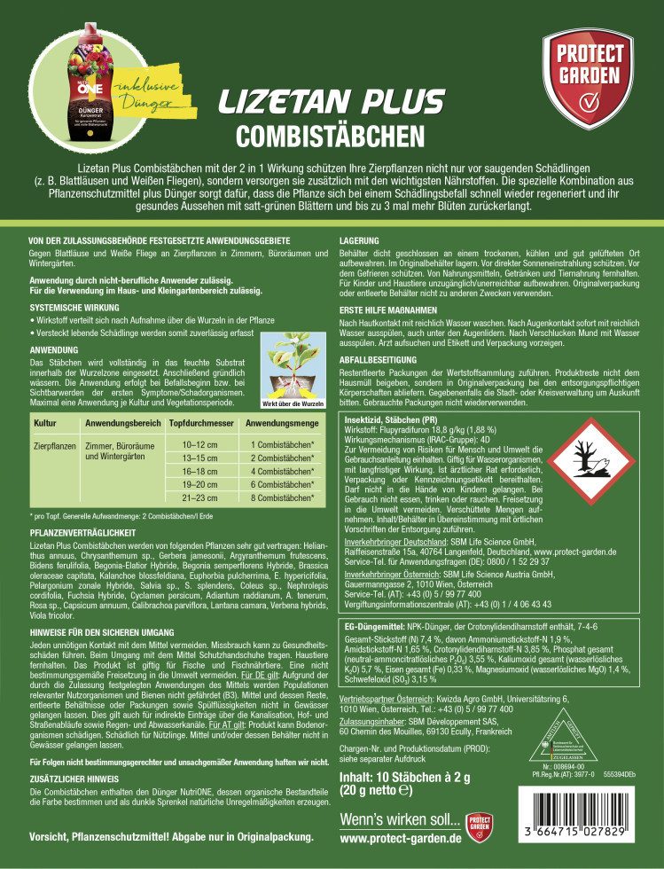 PROTECT Spezialdünger Protect Garden Lizetan Plus Combistäbchen 2 in 1 – Bild 4 von 5