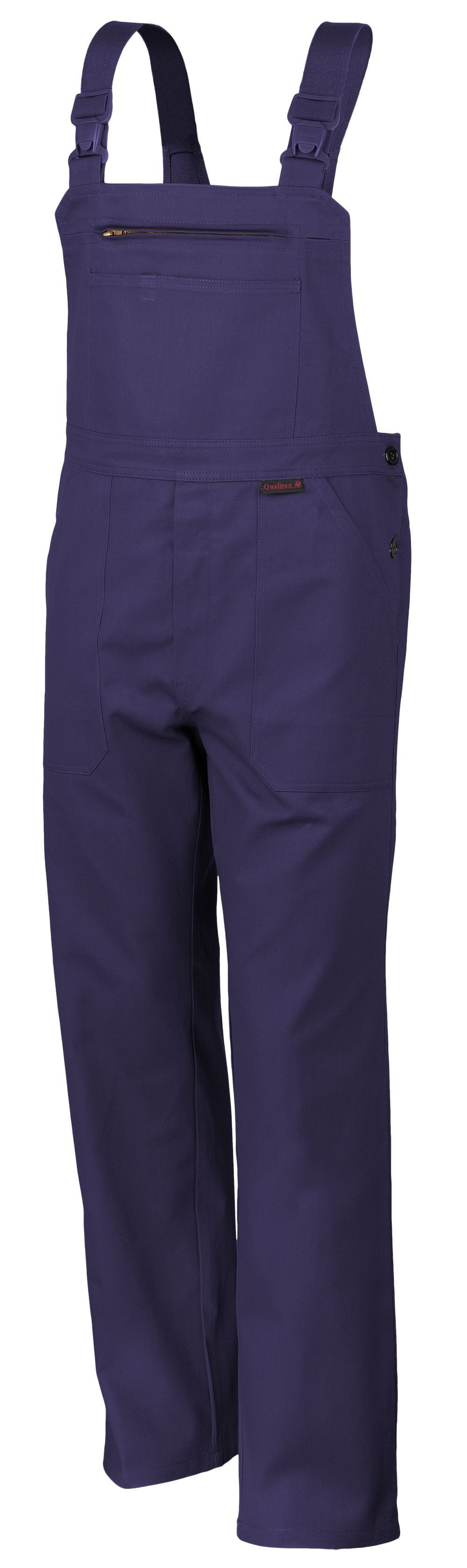 Qualitex Workwear Arbeitslatzhose classical Latzhose - pflegeleichter Blaumann aus reiner Baumwolle (1-tlg) BW 270 g - Arbeitshose mit 7 Taschen - Strapazierfähig - Waschbar