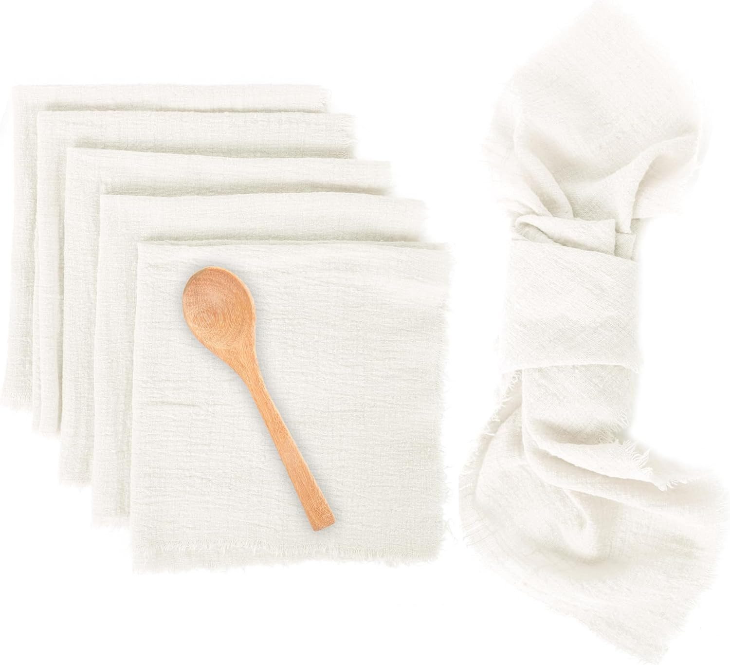 Coonoor Stoffserviette 6 Stück Gaze-Krepp-Stoffservietten,Tischdorf 46*46 cm, für Restaurant, Hochzeiten, Hotel,Halloween,Weihnachten Partys