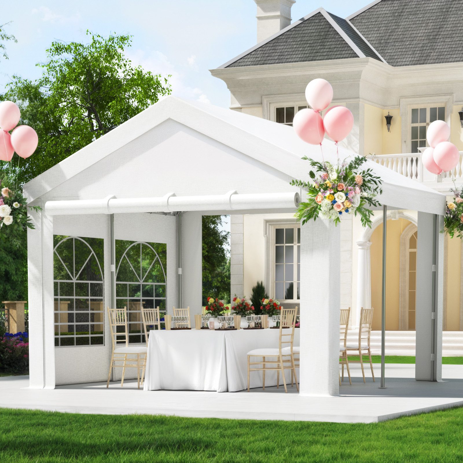 HOMALL Pavillon Partyzelt 3x4/3x6/4x6/4x8/4x10, Festzelt Stabiles, Wasserdi günstig online kaufen