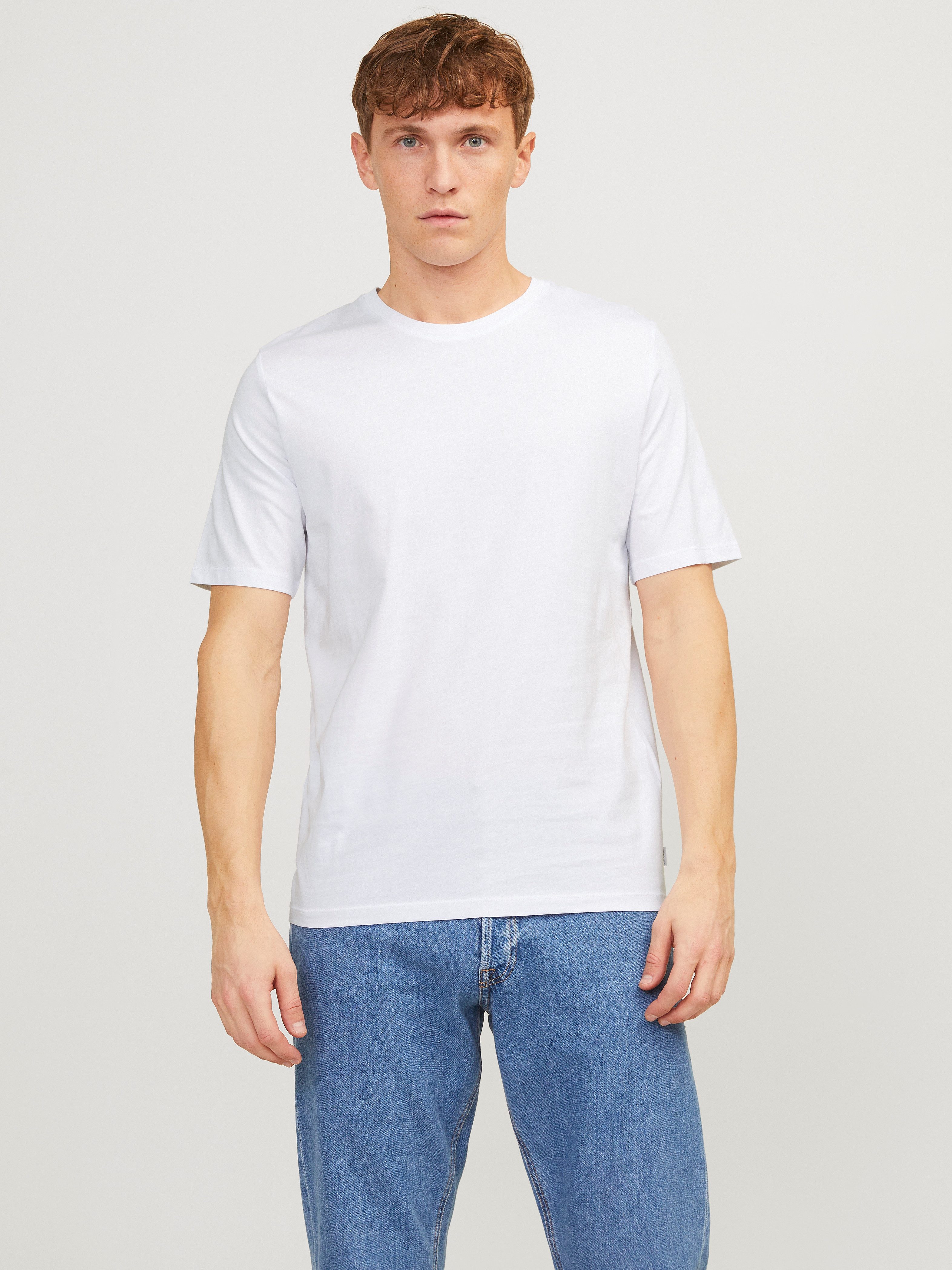 Jack & Jones T-Shirt JJEORGANIC BASIC TEE SS O-NE 5PK MP NOOS (Packung, 5-tlg., 5er-Pack)