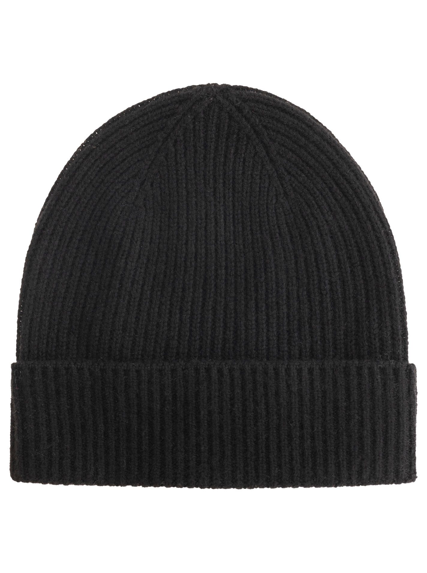 Zwillingsherz Beanie Feinripp, breiter Umschlag, Wolle günstig online kaufen