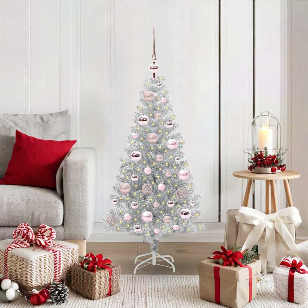 vidaXL Künstlicher Weihnachtsbaum Weihnachtsbaum Silber 120 cm PET