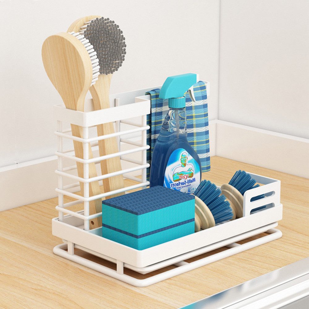 TUWENA Küchenorganizer-Set Spülbecken Organizer, Schwammhalter mit Abflusspfanne – Bild 3 von 4