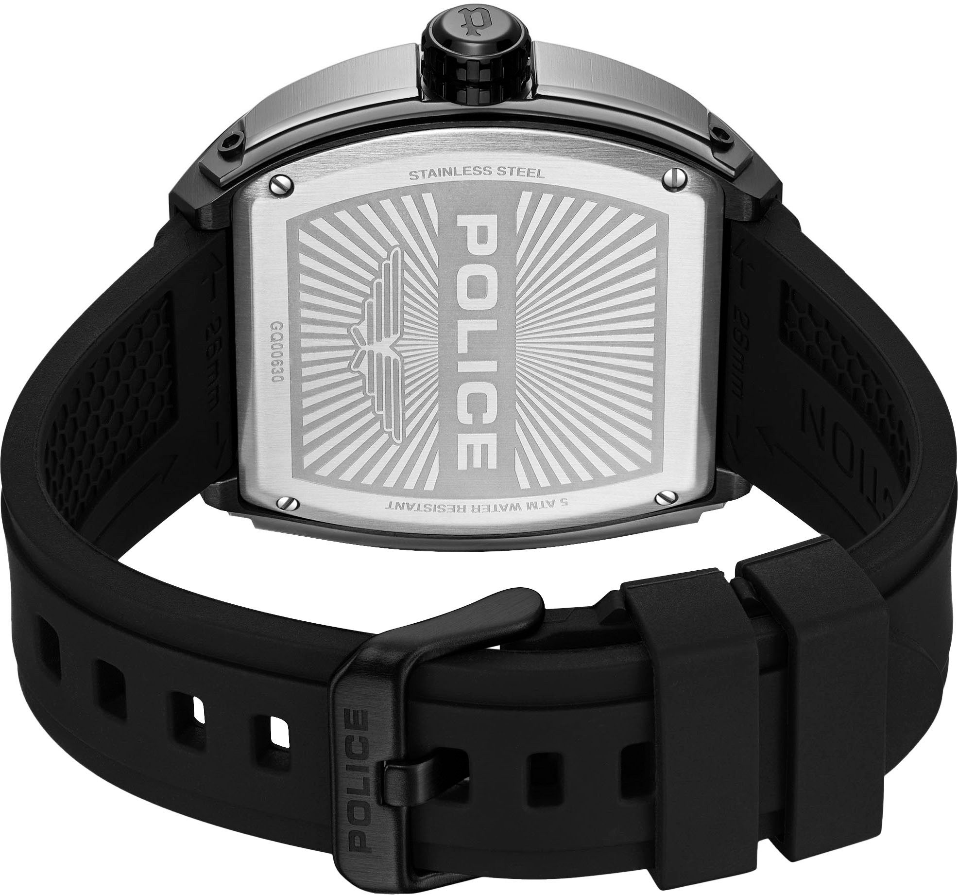 Police Multifunktionsuhr FLASH PEWGQ0063001, Quarzuhr, Armbanduhr, Herrenuhr, Silikonarmband, analog