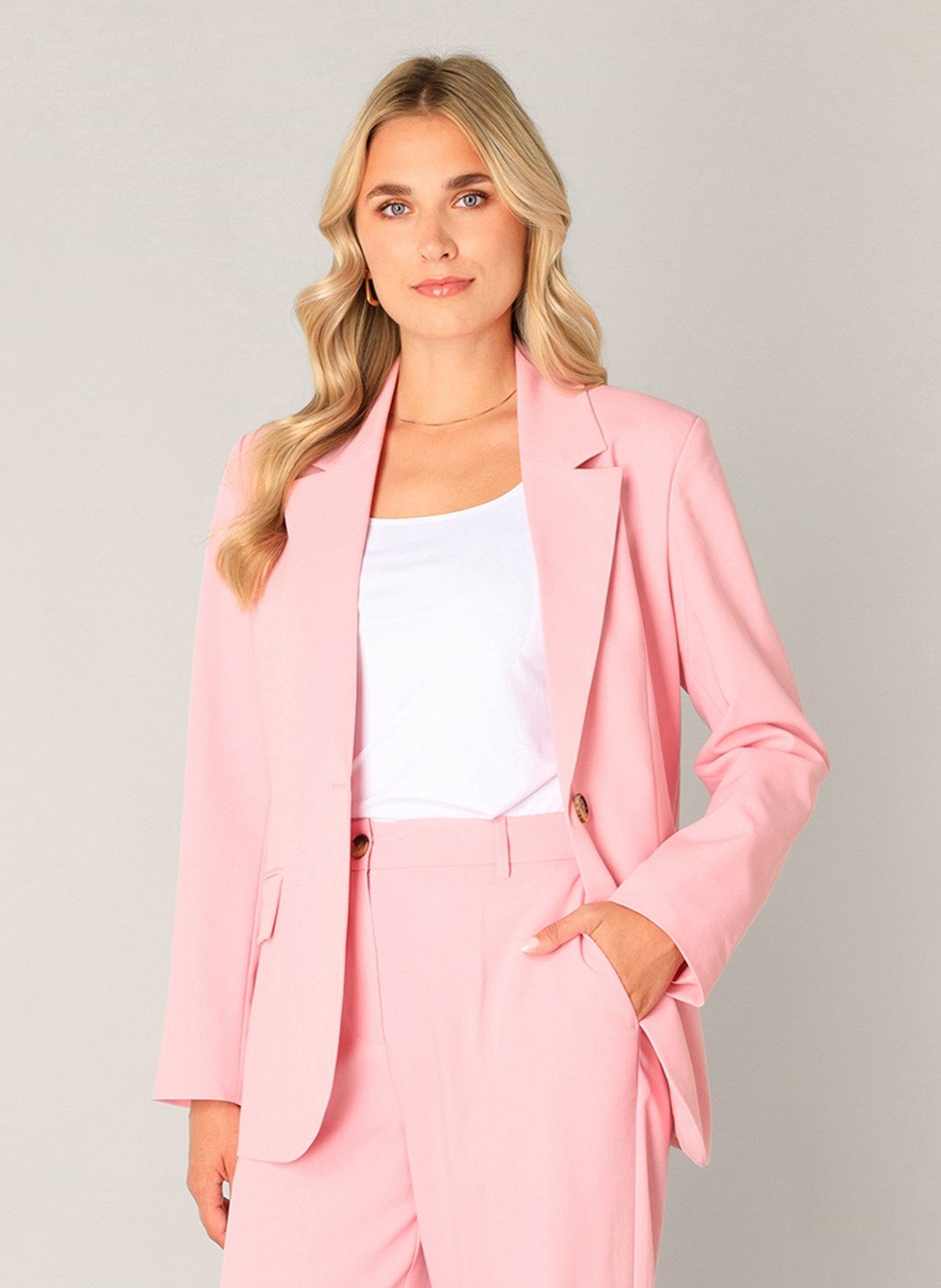 Base Level Jackenblazer Yella mit 1-Knopf-Verschluss und Viskose günstig online kaufen