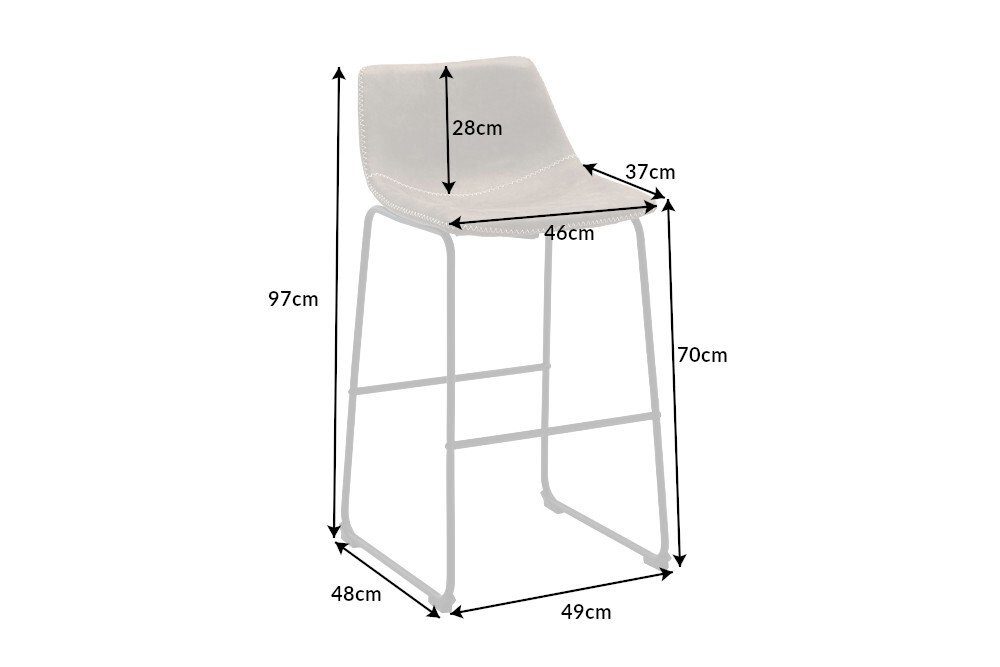 riess-ambiente Barhocker DJANGO vintage braun (Einzelartikel, 1 St), mit Fußablage – Bild 5 von 5