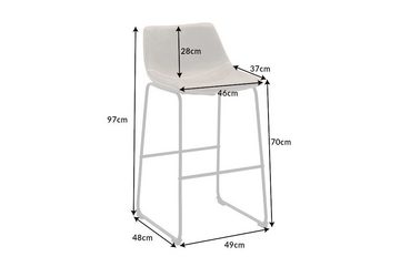 riess-ambiente Barhocker DJANGO taupe / schwarz (Einzelartikel, 1 St), Mircofaser · Metall · Stuhl mit Lehne · Küche · Industrial