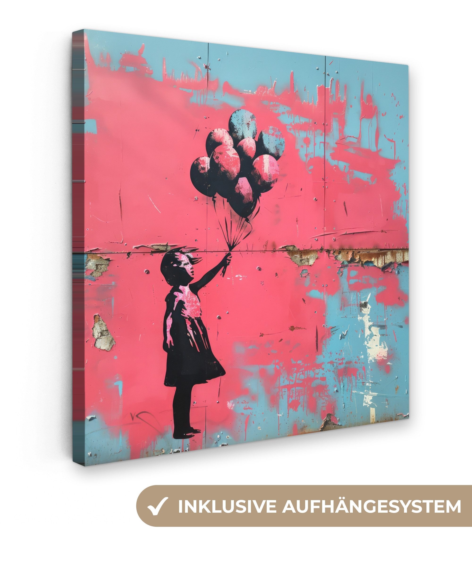 OneMillionCanvasses® Leinwandbild Graffiti - Mädchen - günstig online kaufen