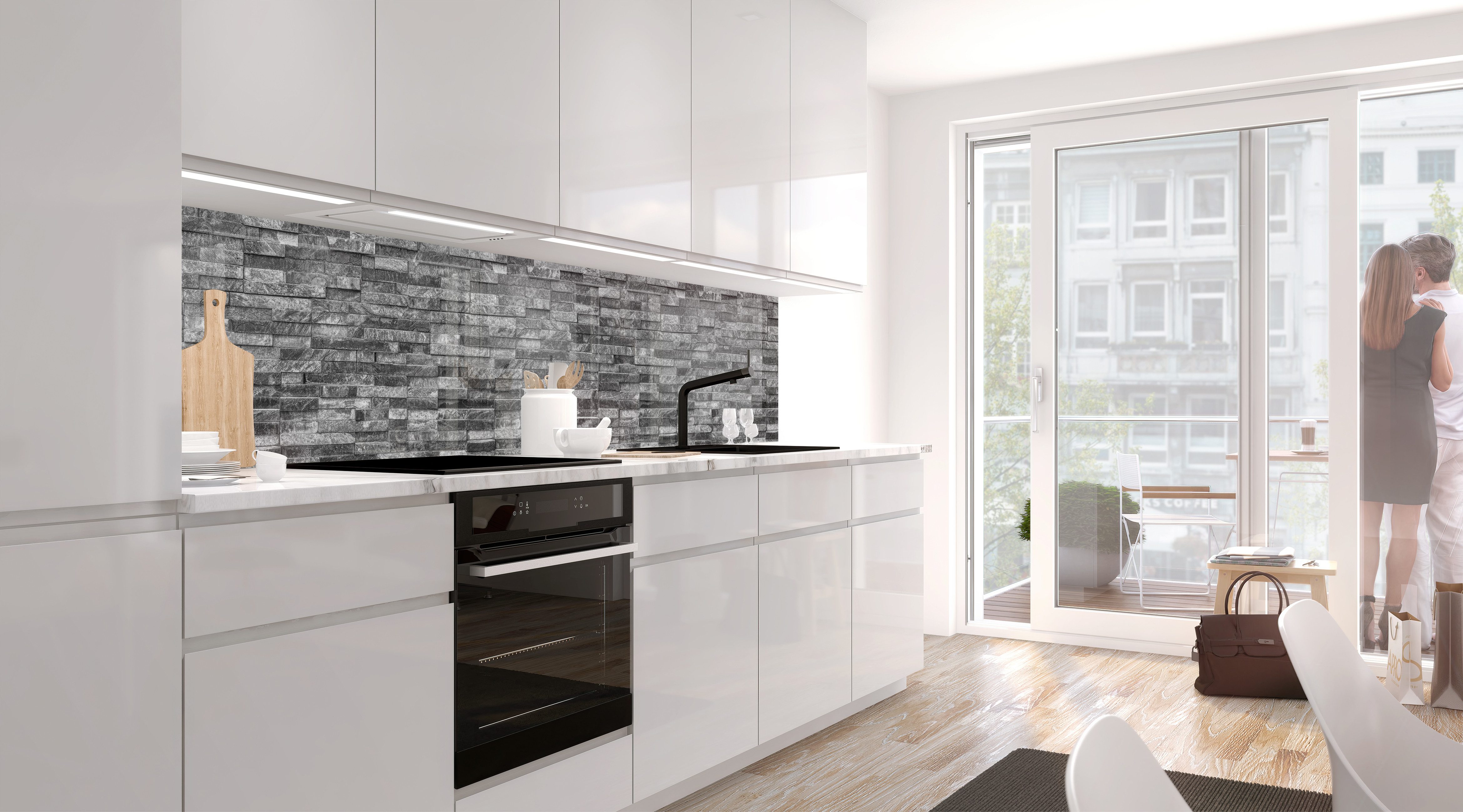 Stickerprofis Küchenrückwand STEINWAND LUXURY (Matt-Finish), (Premium), 1,5mm, selbstklebend, hält auf besonders vielen Öberflächen