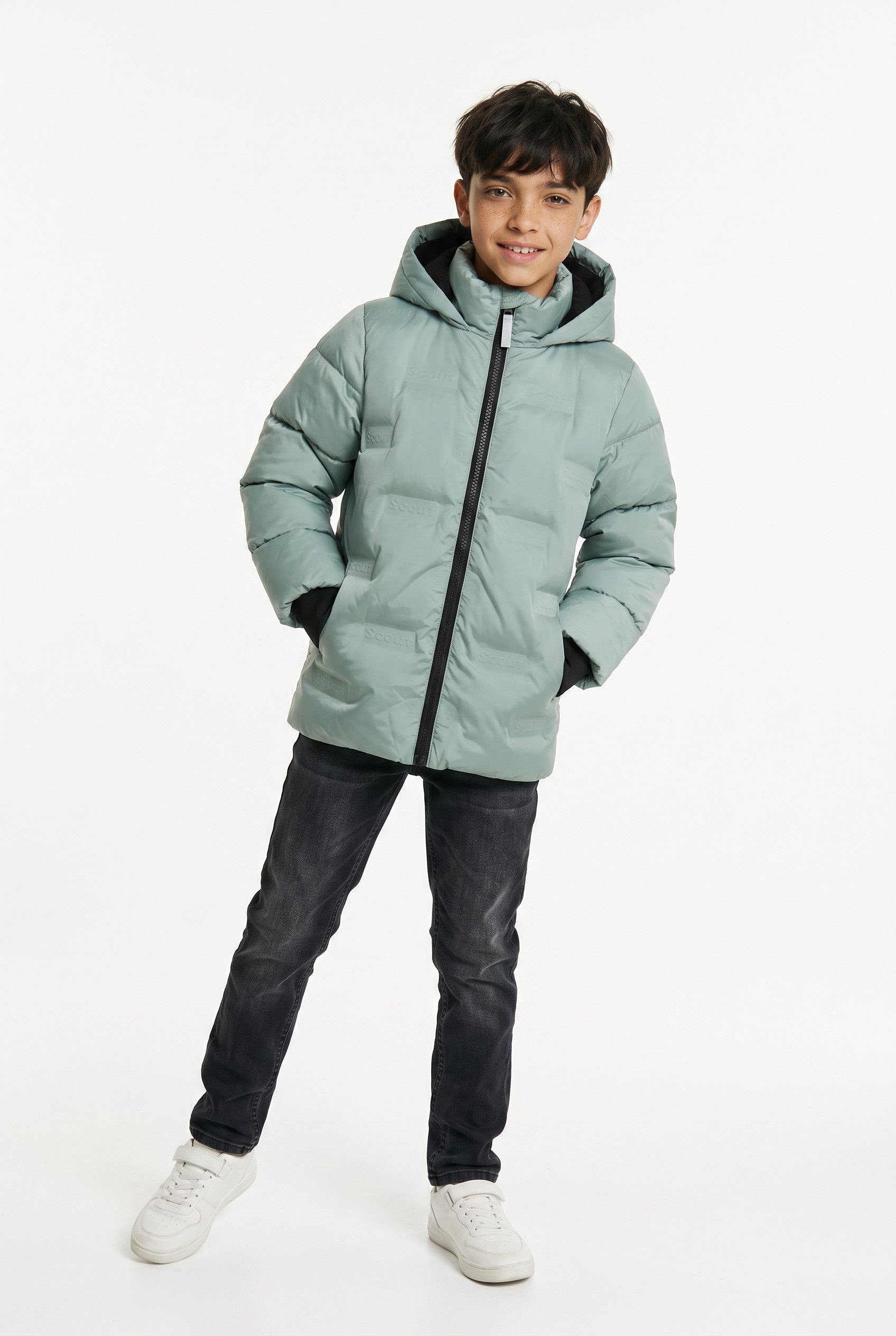 Scout Outdoorjacke Winterjacke mit SCOUT-Logo Prägung - NEU von SCOUT mit Fleecefütterung, wasserabweisend, windabweisend, mit Kapuze