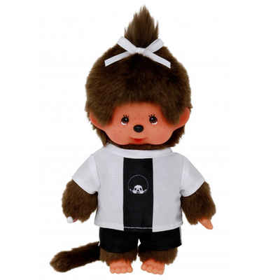 Monchhichi Plüschfigur Mädchen im Fußball-Trikot 20 cm Monchhichi Puppe mit einem Zöpfchen