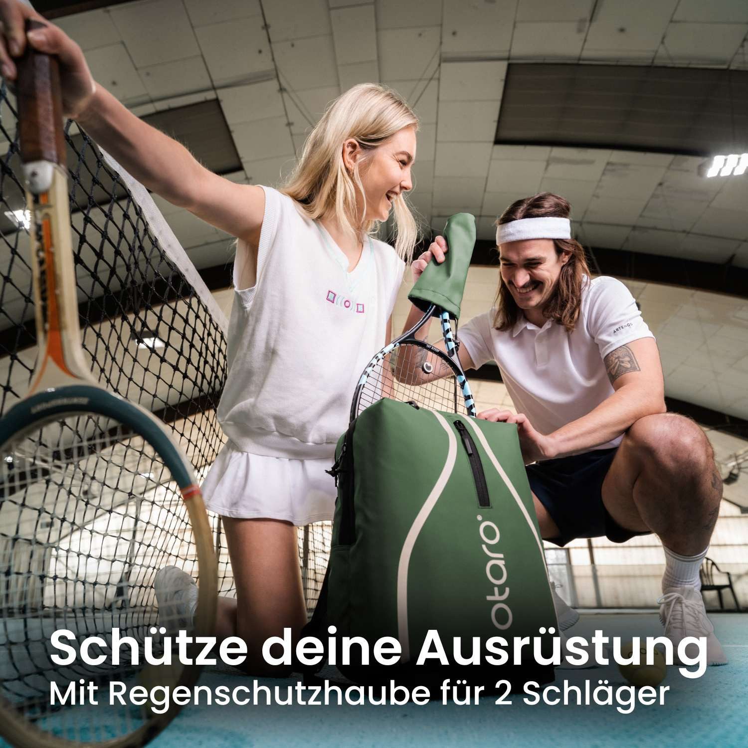 Otaro Tennisrucksack Tennisrucksack mit Schuhfach, Classic 32L (Innovative Tennistasche, 2-tlg., für Tennis + Badminton)