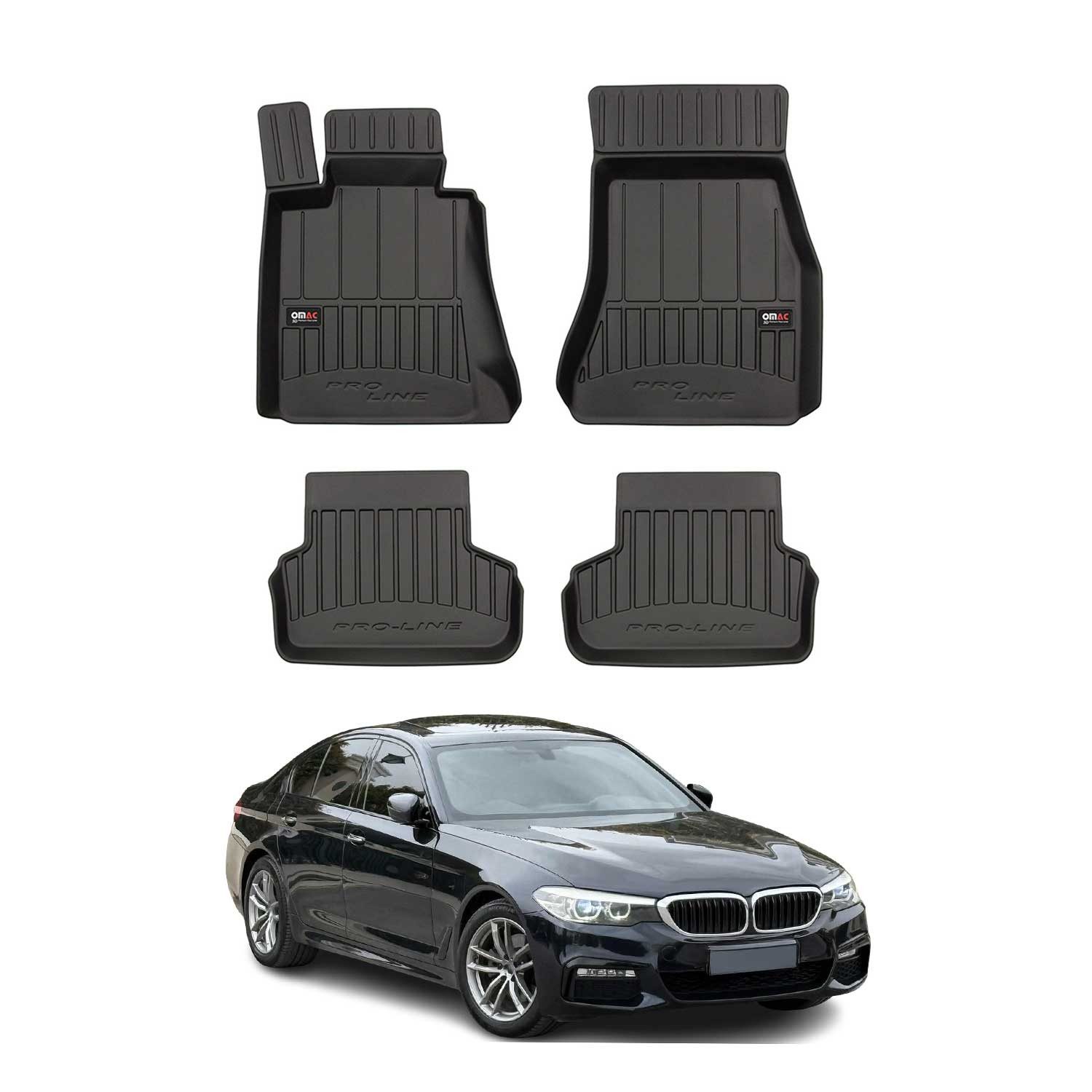 OMAC Auto-Fußmatten für BMW 5er G30 G31 Stufenheck Touring 2017-2024 4tlg (4 St), für BMW 5er G30 G31 Stufenheck Touring 2017-2024 BMW 5er G30 G31 Stufenheck Touring 2017-2024, Antirutsch,Wasserfest,Einfache Installation