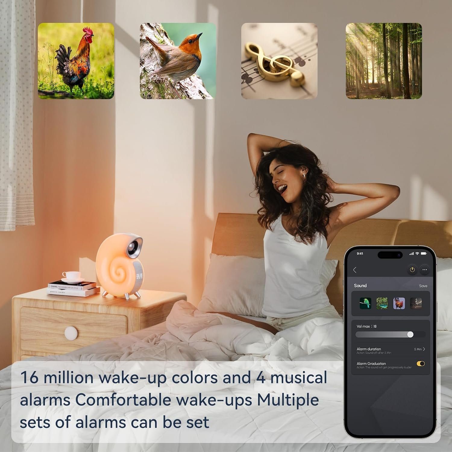 Musik, DOPWii Schlaflichter Steuerung, Nachtlicht Lautsprecher,App Nachtlicht,Atmosphärenlampe mit Bluetooth-Lautsprecher, Bluetooth