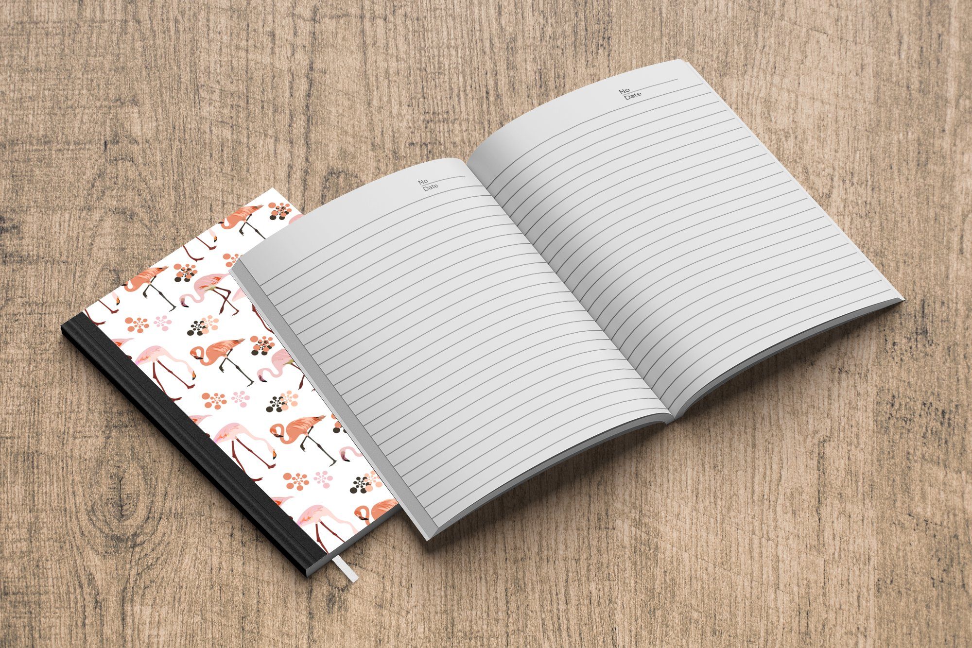 Seiten, Tagebuch, Flamingo Muster - Notizheft, A5, MuchoWow Blumen, - Merkzettel, 98 Notizbuch Haushaltsbuch Journal,