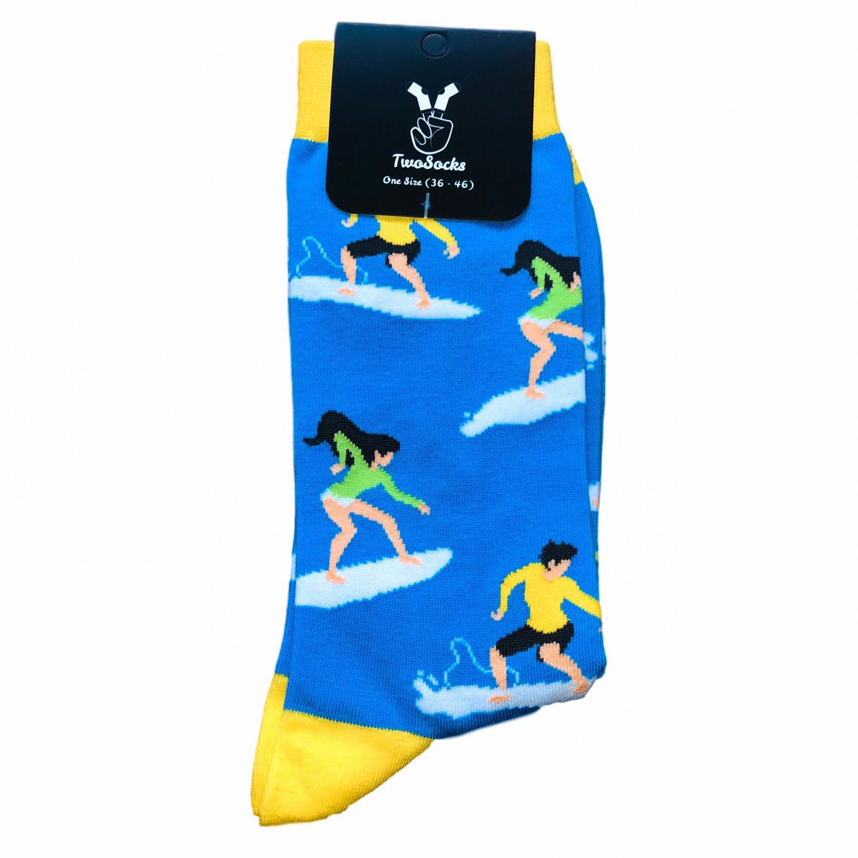 & Einheitsgröße lustige Surfer Herren Damen, TwoSocks Socken Socken Freizeitsocken