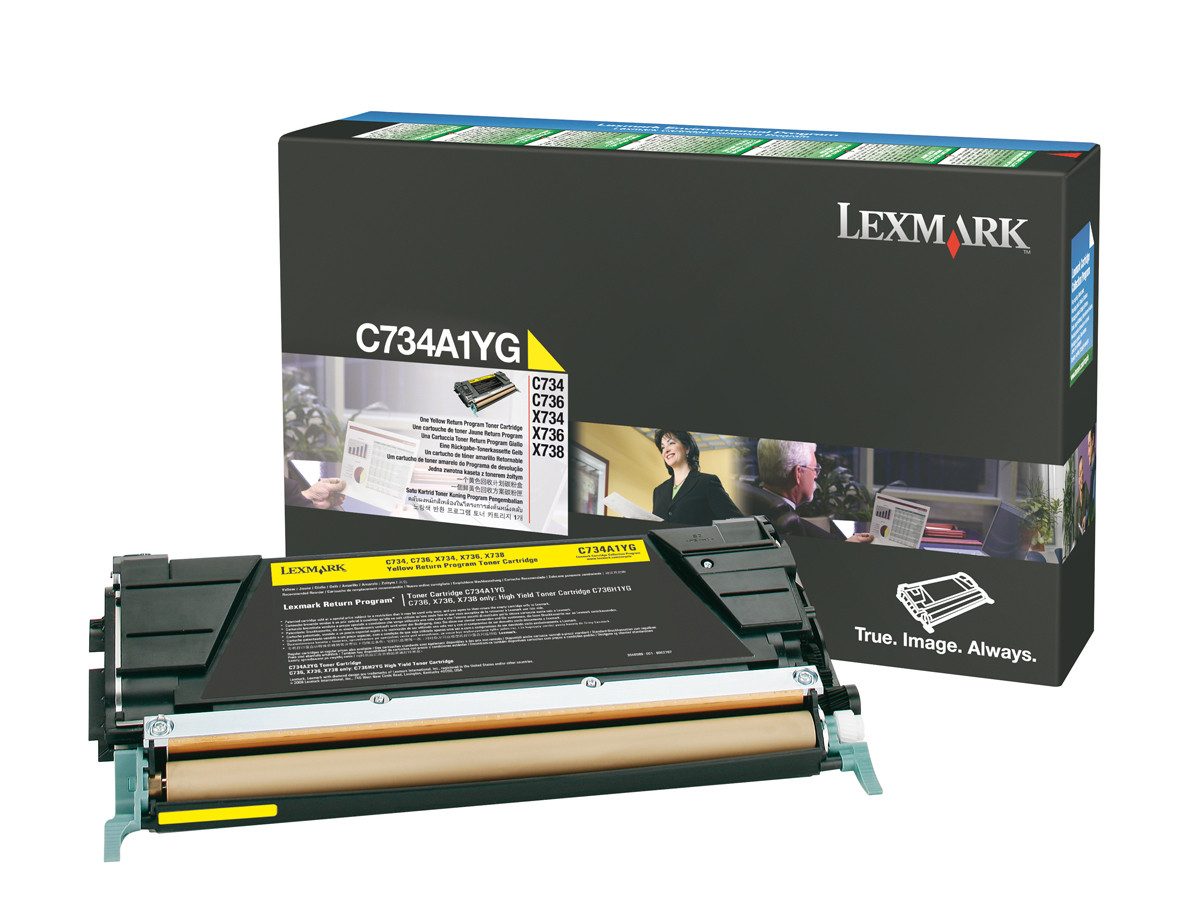 Lexmark Tonerkartusche C734A1YG, (1-St), Toner-Kit gelb return program gelb 6000 Seiten