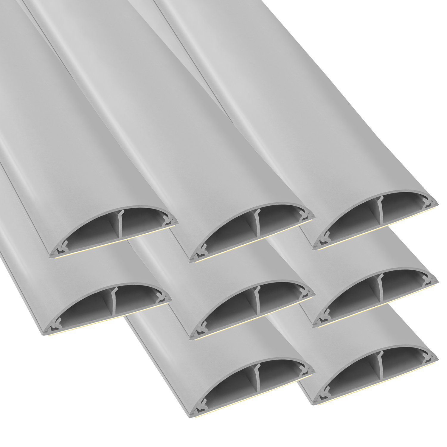 Kabelkanal 8x 1m halbrund selbstklebend 50 x 12 mm grau
