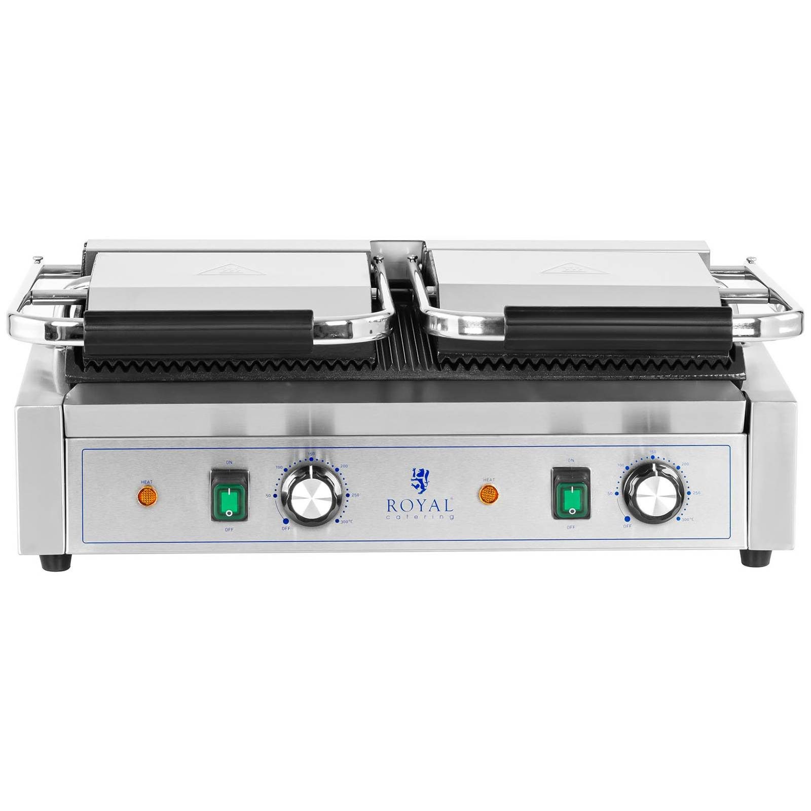 Royal Catering Kontaktgrill Doppel Tischgrill geriffelt Gastro 48x23cm Profi Elektro Grill Toaster, 3600 W – Bild 4 von 5