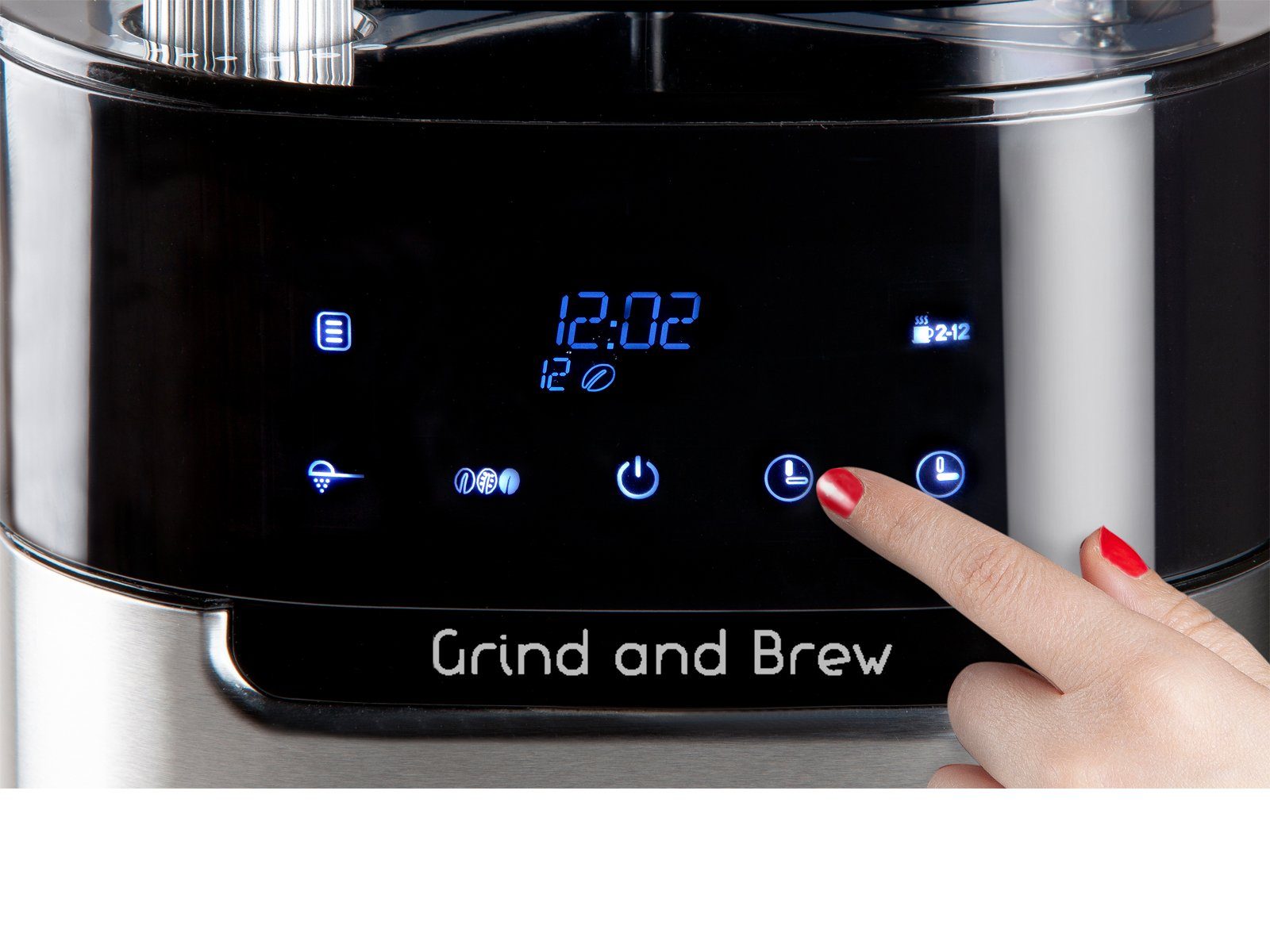 Timer Tassen für & Domo Pulver mit geeignet Bohnen, Filterkaffeemaschine, Mahlwerk Glaskanne 12