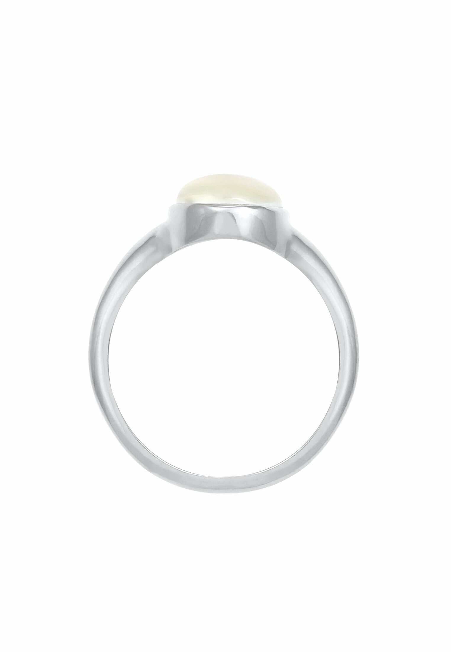 Elli Siegelring Siegelring Mondstein Oval 925 Silber