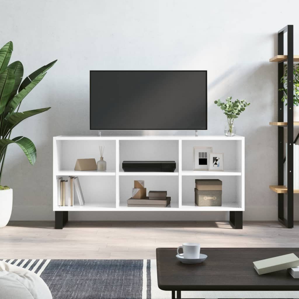 furnicato TV-Schrank Hochglanz-Weiß cm Holzwerkstoff 103,5x30x50