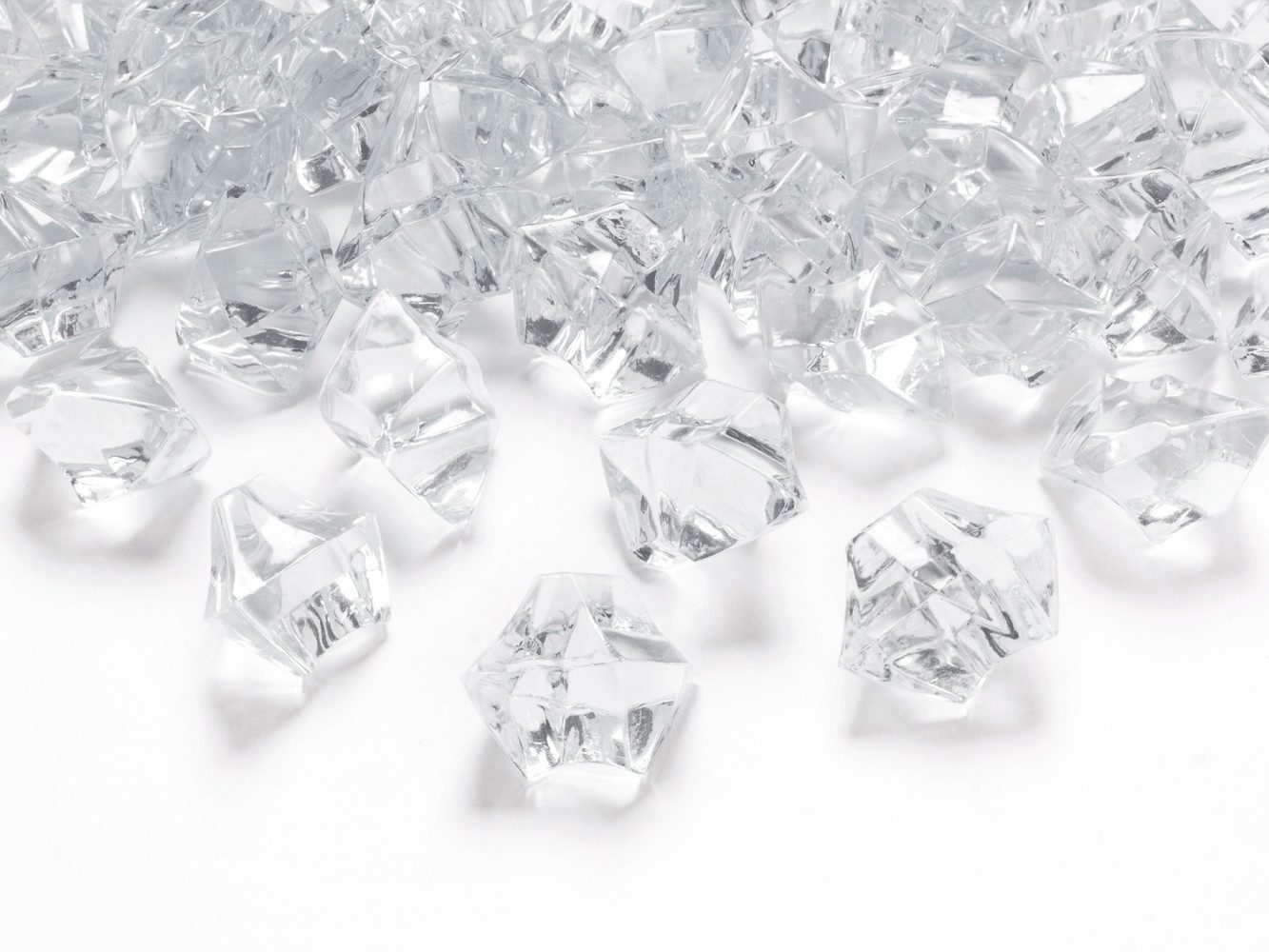 partydeco Streudeko, Dekosteine Eiswürfel 2cm Kunststoff 50er Set klar transparent