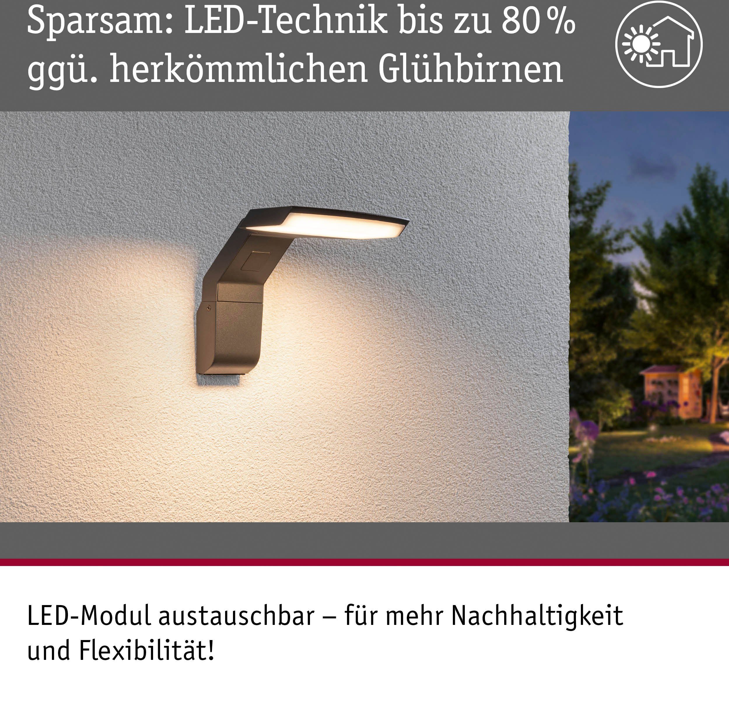 Warmweiß, und Zenera anthrazit - insektenfreundlich seewasserresistent LED K, fest Paulmann 230V 3.000 integriert, Außen-Wandleuchte LED 2.200