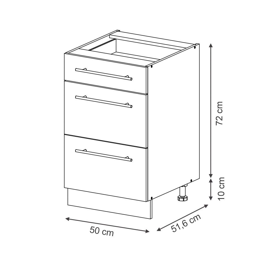 Vicco Unterschrank Fame-Line, Hellblau-grau/Weiß, 50 cm, günstig online kaufen