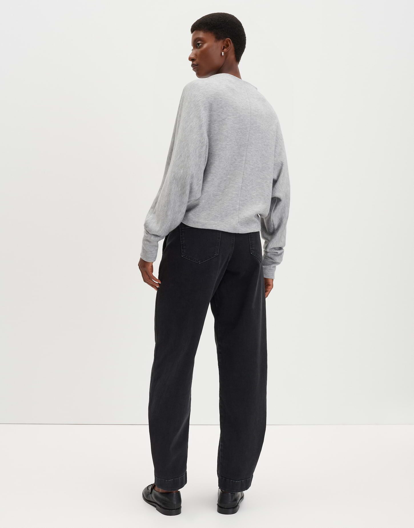 someday Sweatshirt UTIBBY DETAIL Loose aus weichem Viskose Mix Leicht transparentes Sweatshirt mit Funnel Neck
