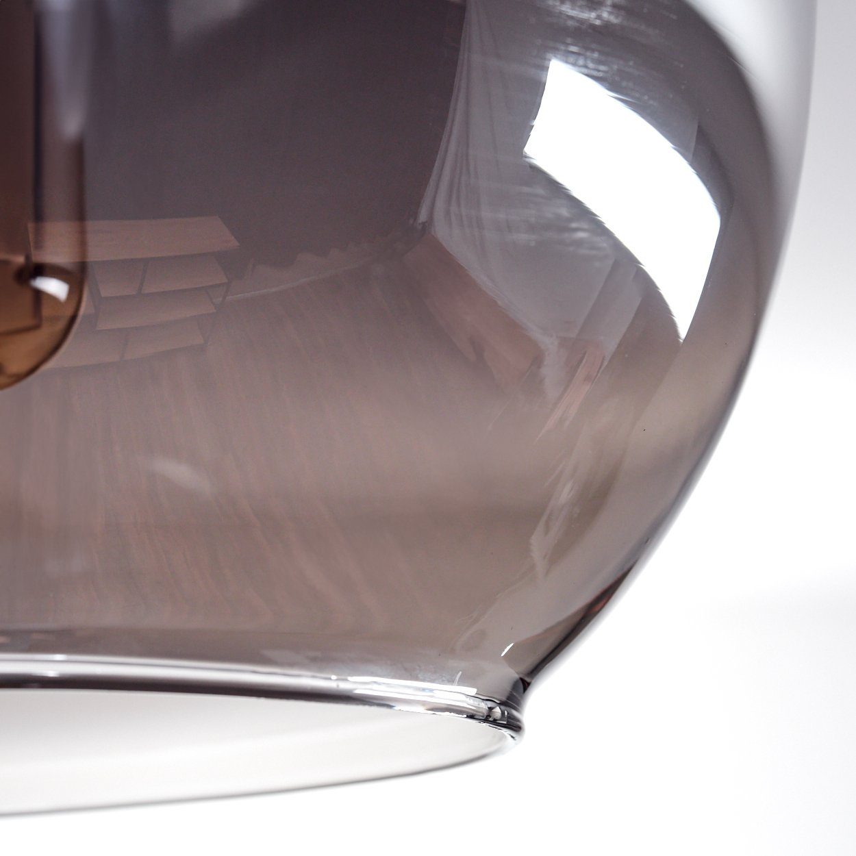 hofstein Deckenleuchte Deckenlampe Glas, Metall/Glas Leuchtmittel E27, im ohne Schwarz/Rauchfarben, Leuchtmittel, ohne 1 Leuchte x Retro-Design in aus aus