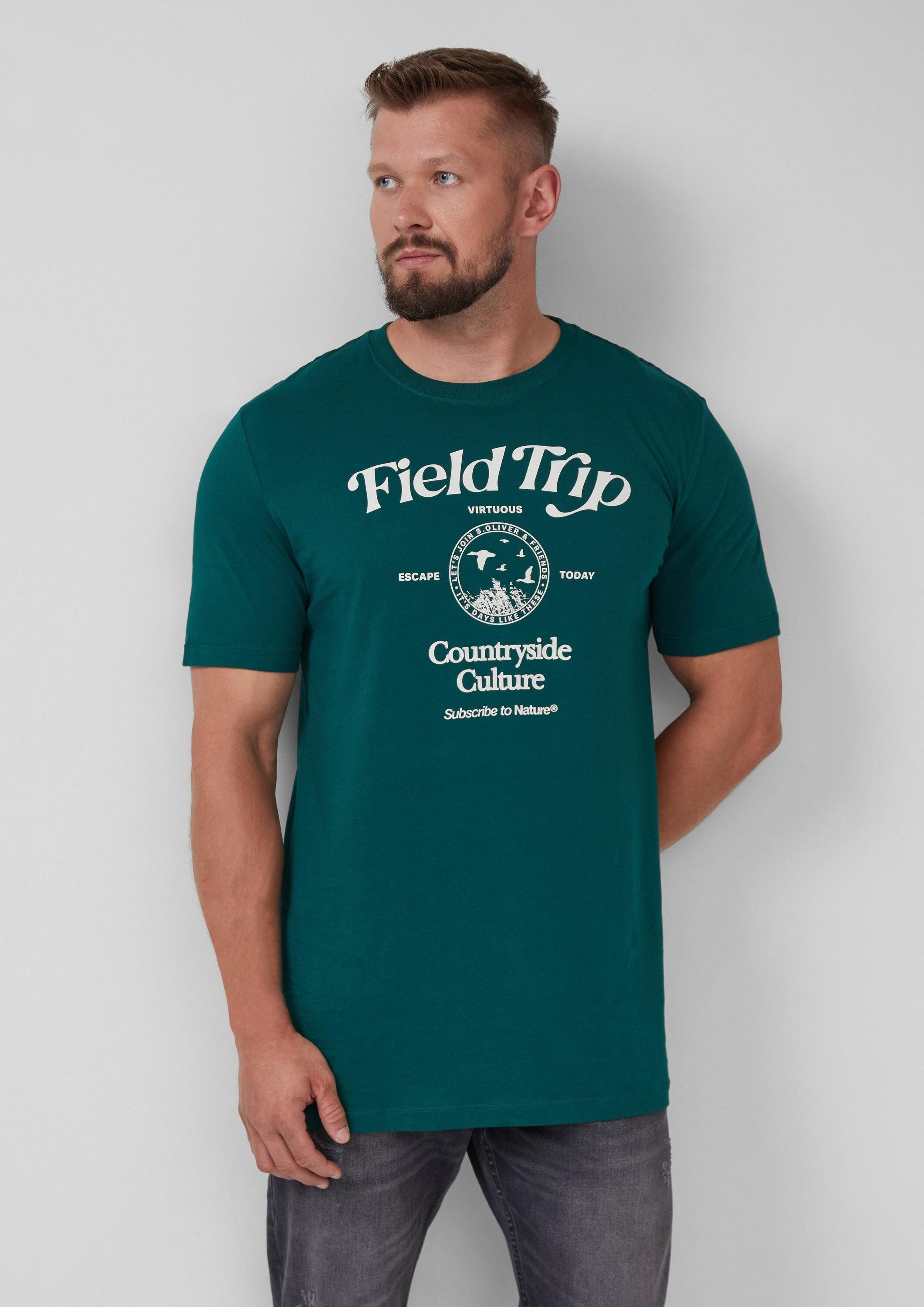 s.Oliver Kurzarmshirt T-Shirt Baumwoll-T-Shirt mit Frontprint