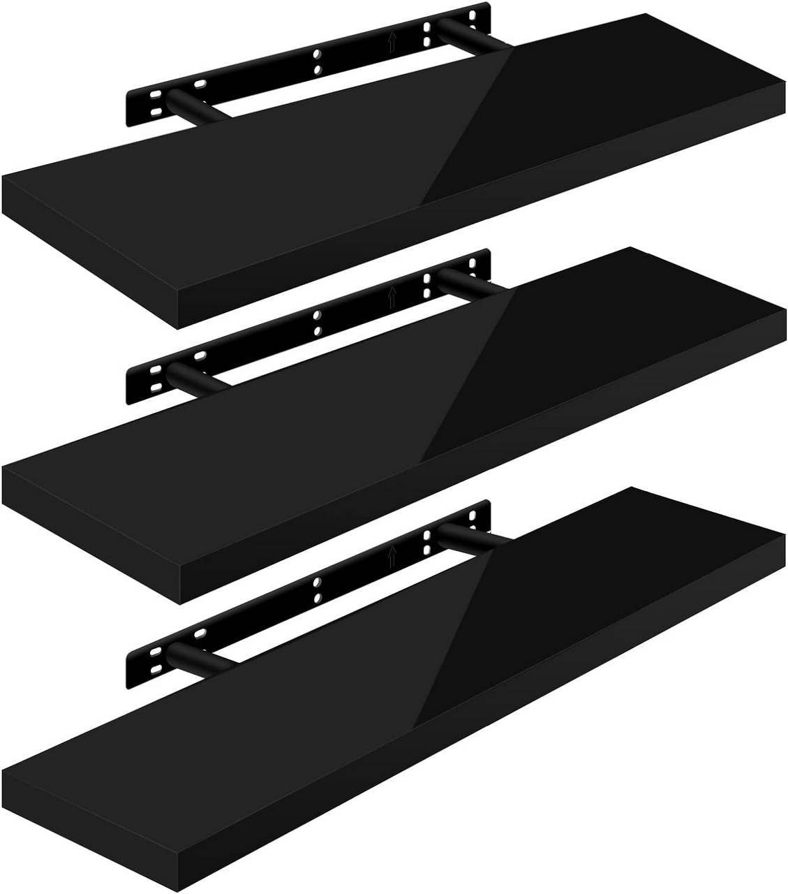 Woltu Wandregal, 3-tlg., Wandboard freischwebend Schweberegal Holz Board