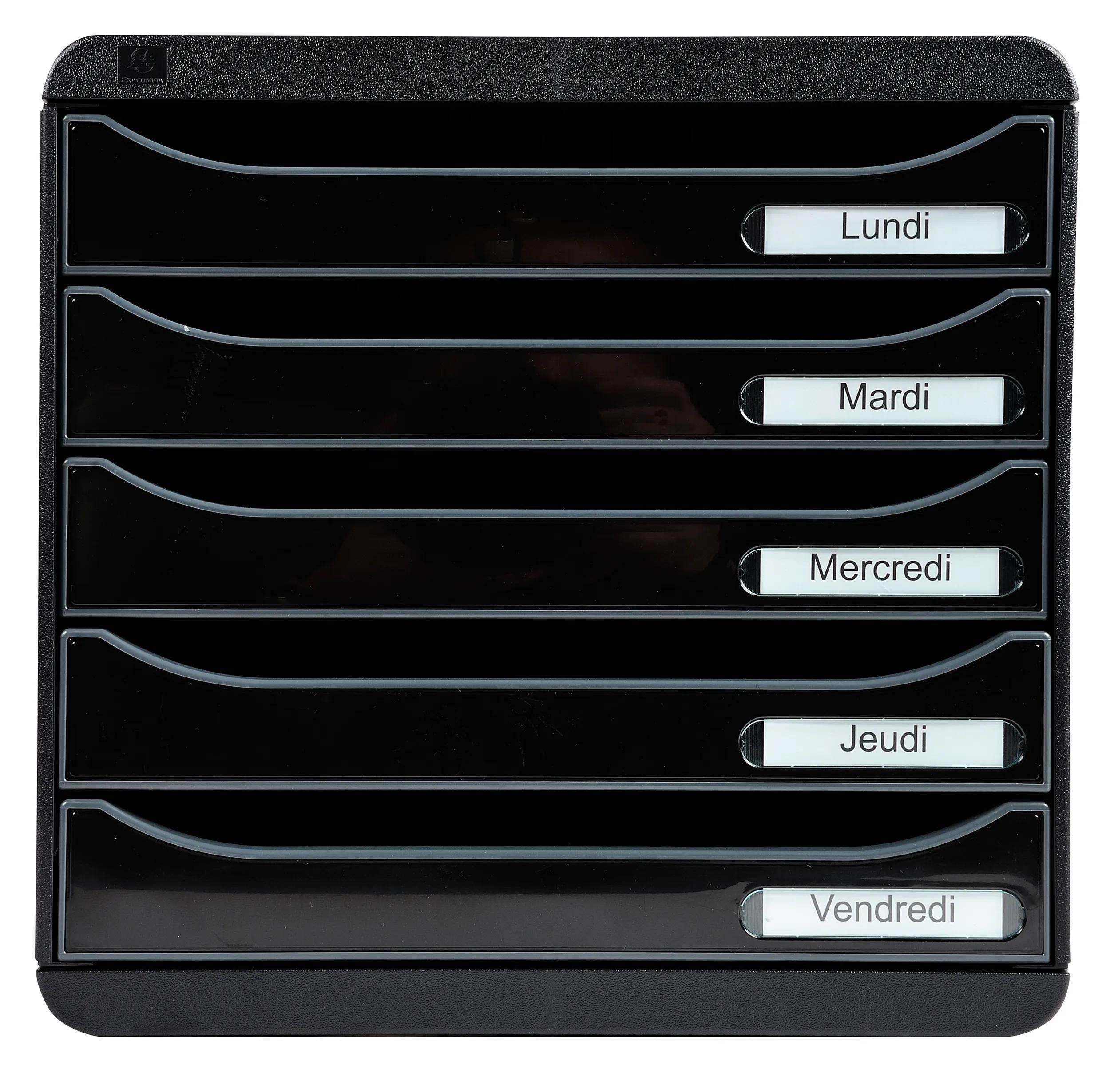 Schubladenbox Schubladenbox Big Box Plus 5 offene Schubladen Glossy Schwarz 3097214D