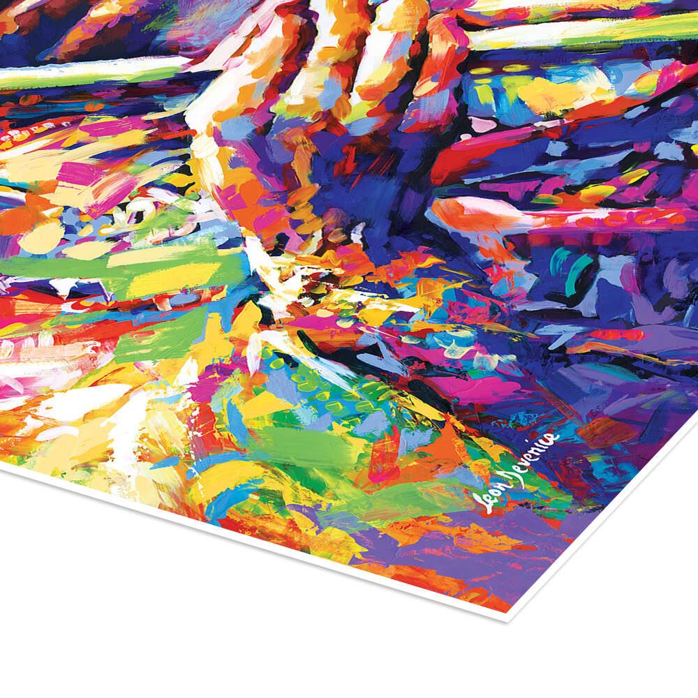 Posterlounge Wandbild Jimi Hendrix, Farbenfroh, Leon Devenice, erhältlich als Poster, Leinwandbild, Wandsticker oder Acrylglasbild