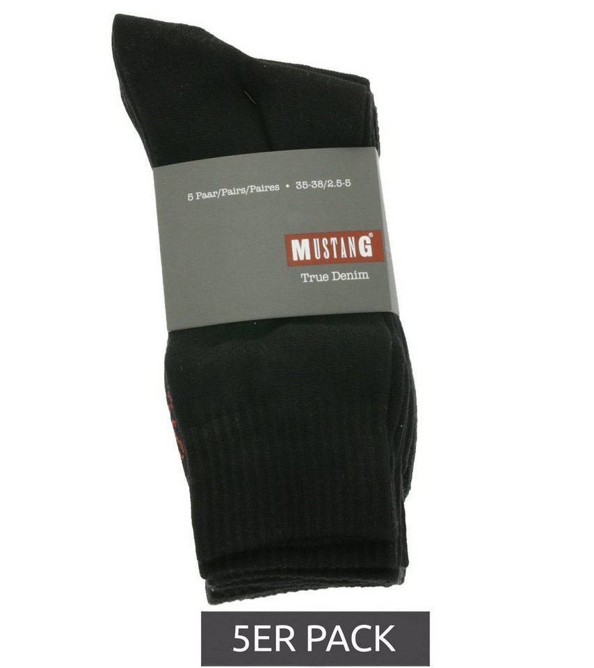 MUSTANG Basicsocken 5er Pack MUSTANG Freizeit-Strümpfe Alltags-Socken  MU31007 Homewear Schwarz/Grau | 