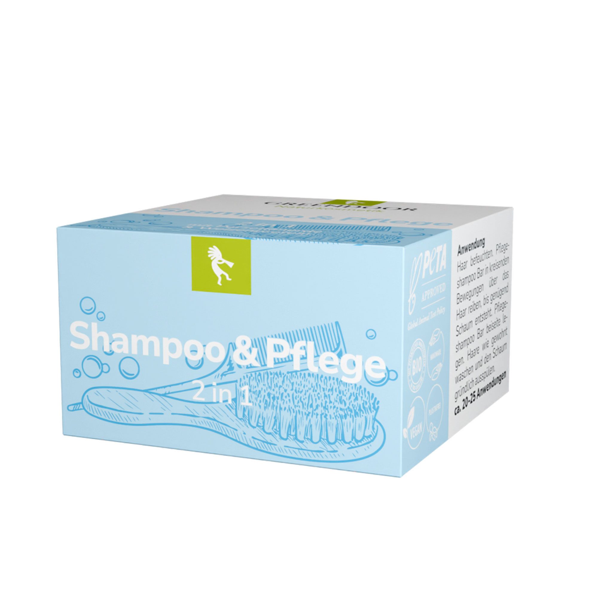 GREENDOOR Festes Haarshampoo 2 in 1 Shampoo und Pflege