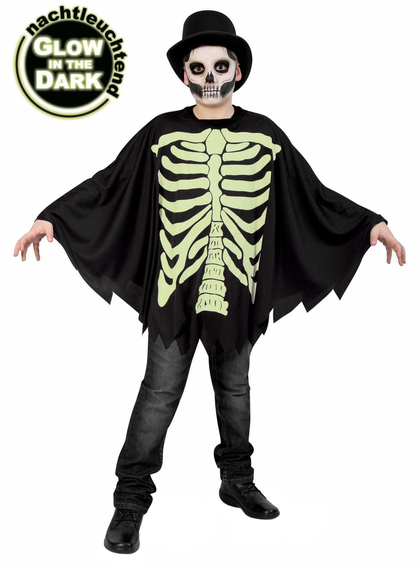 Kostüm Glow Skelett Poncho Halloween Kostüm Kinder Junge
