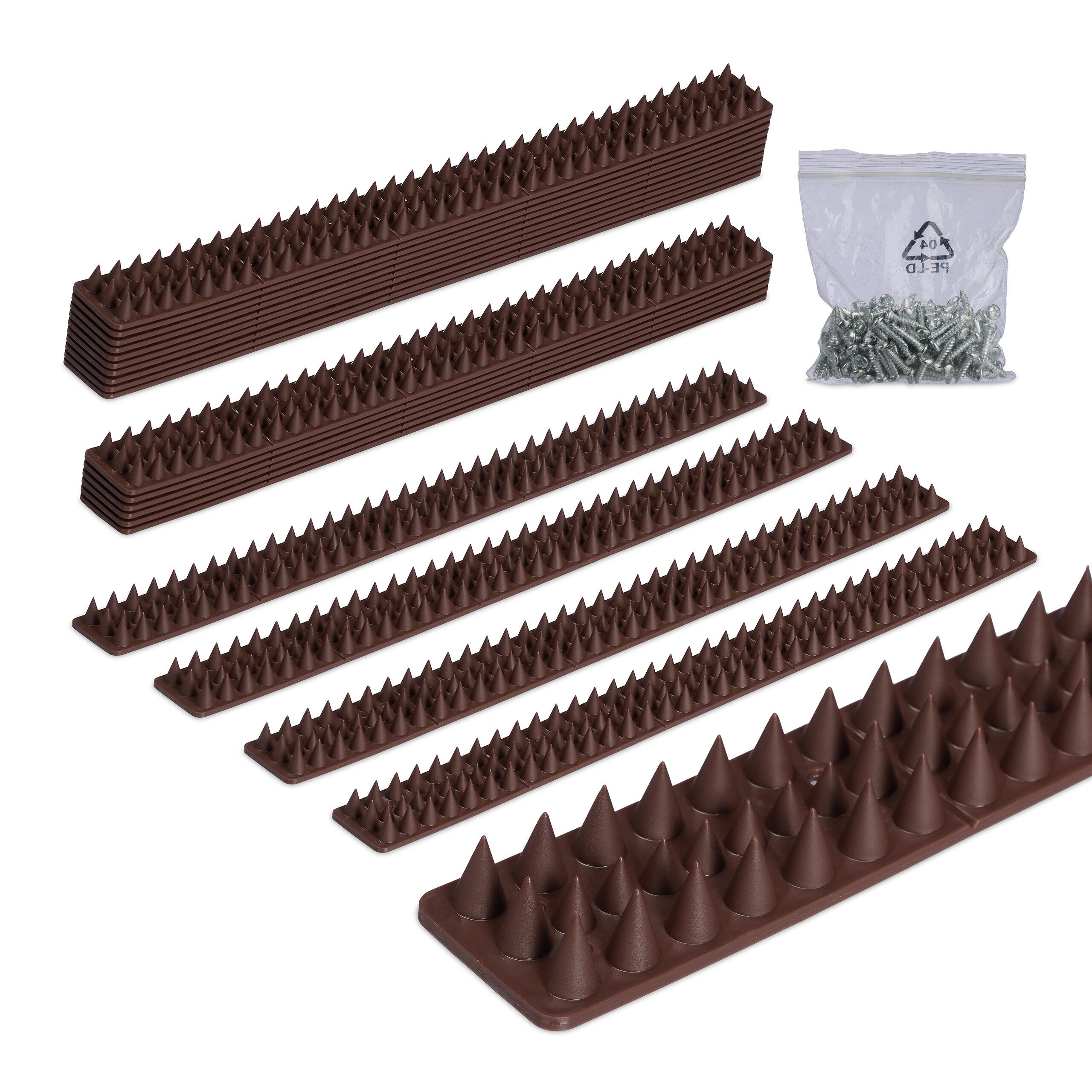 relaxdays Taubenspikes Vogelabwehr Spikes Kunststoff, 4x49x2 cm, 20-St., 20er Set, 20er Pack