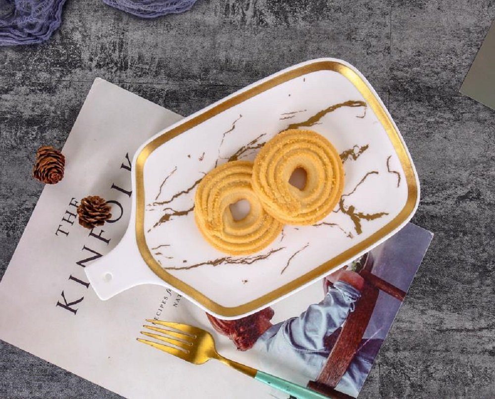 ZELLERFELD Servierschale Marmor Design Service Schale aus Porzellan Speiseservice